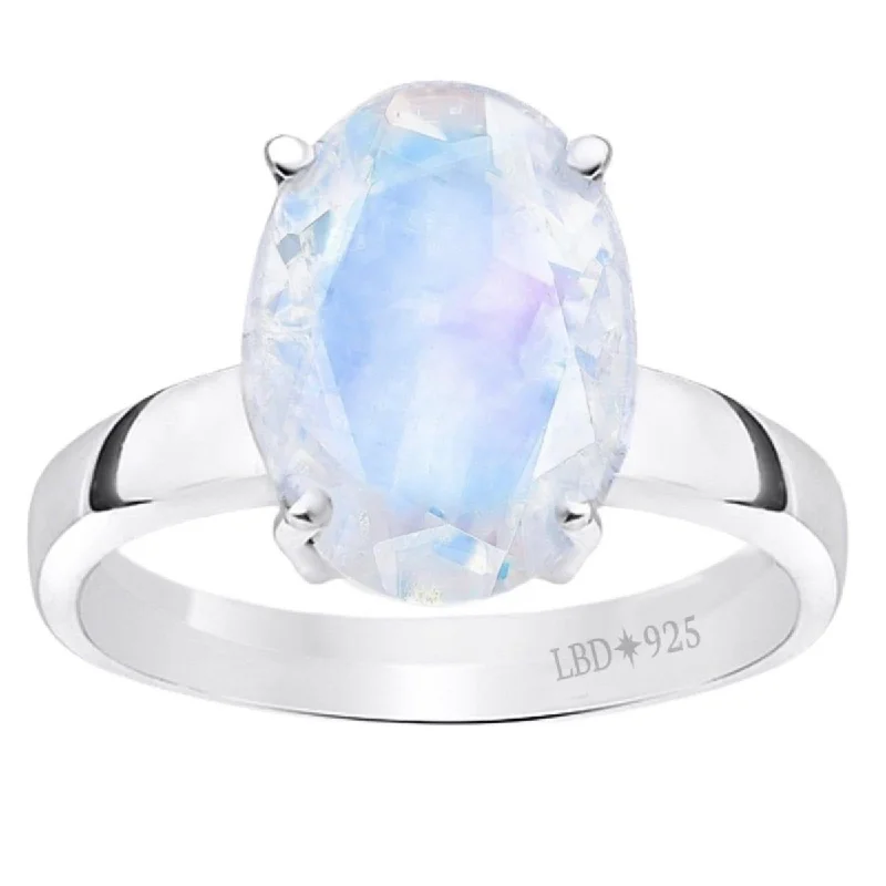 Emerald Gemstone Rings with Filigree - Bordered SettingsMoonstone Ring- Laihas Evening Crystal Ring
