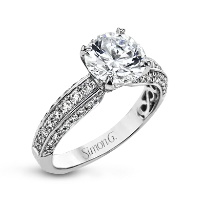 Vintage - Inspired Diamond Rings with Filigree WorkEngagement Ring in 18k Gold with Diamonds