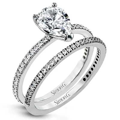 Halo - Style Diamond Rings with Smaller Accent DiamondsWedding Set in 18k Gold with Diamonds