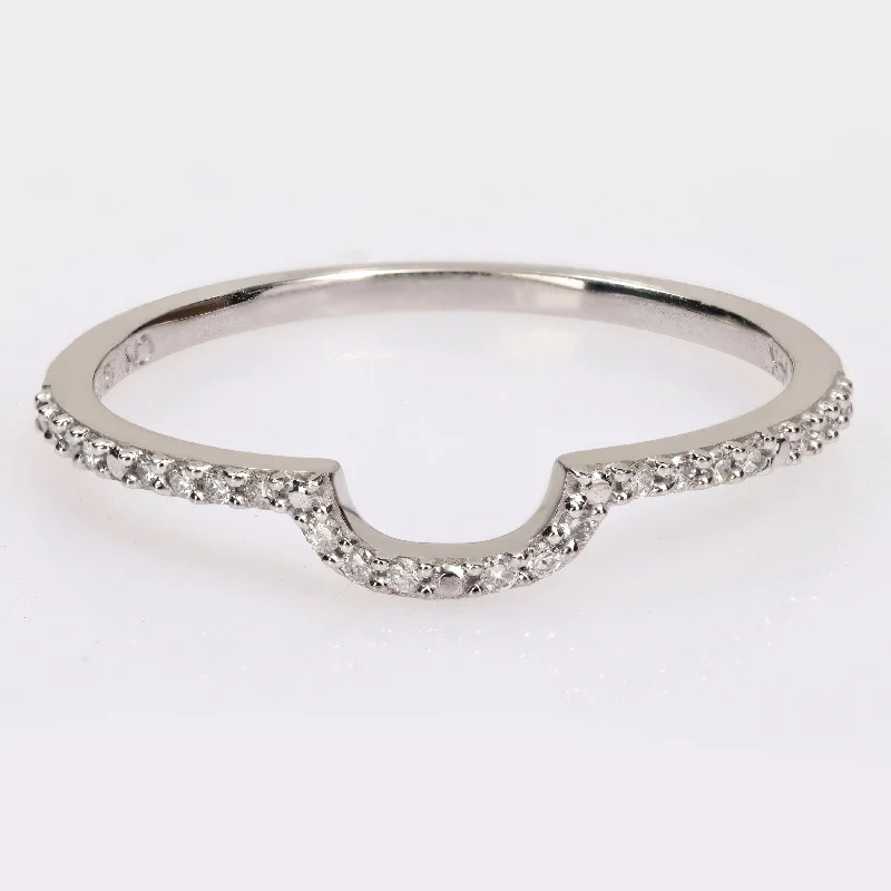 Solitaire Diamond Rings in Platinum SettingsMiadora 1/10ct TDW Diamond Contour Stackable Wedding Band in 14k White Gold