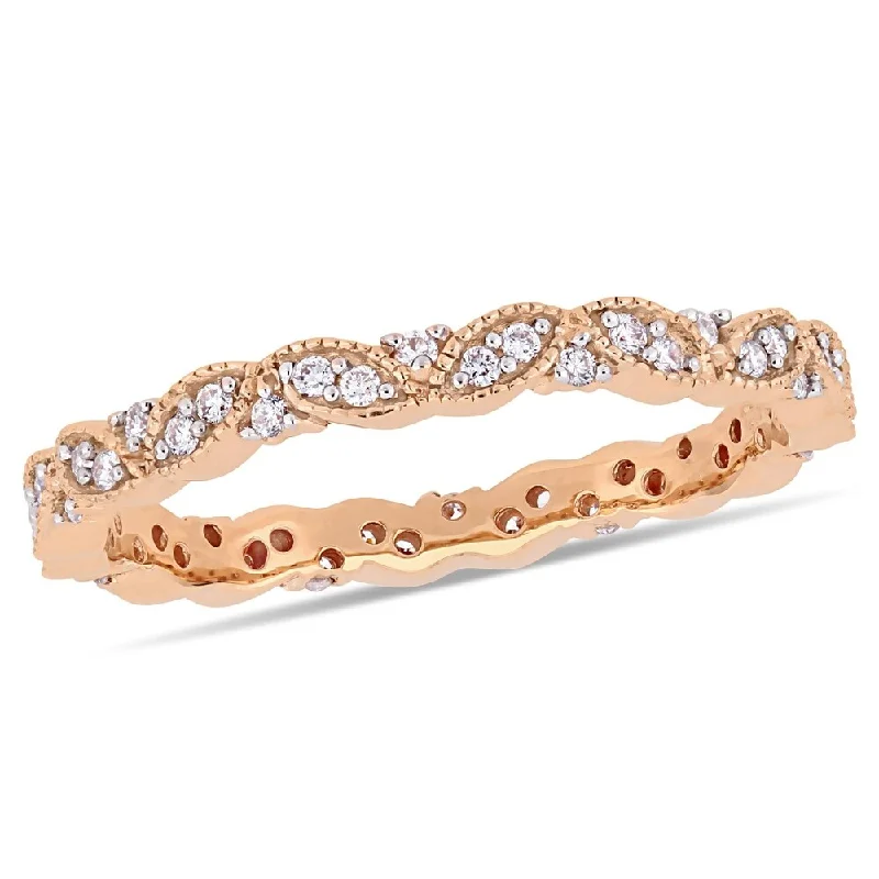Custom - Designed Diamond Rings to Reflect Your PersonalityMiadora 14k Rose Gold 1/4ct TDW Diamond Marquise-Shape Eternity Band