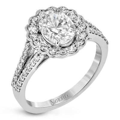 Vintage - Inspired Diamond Rings with Filigree WorkEngagement Ring in 18k Gold with Diamonds