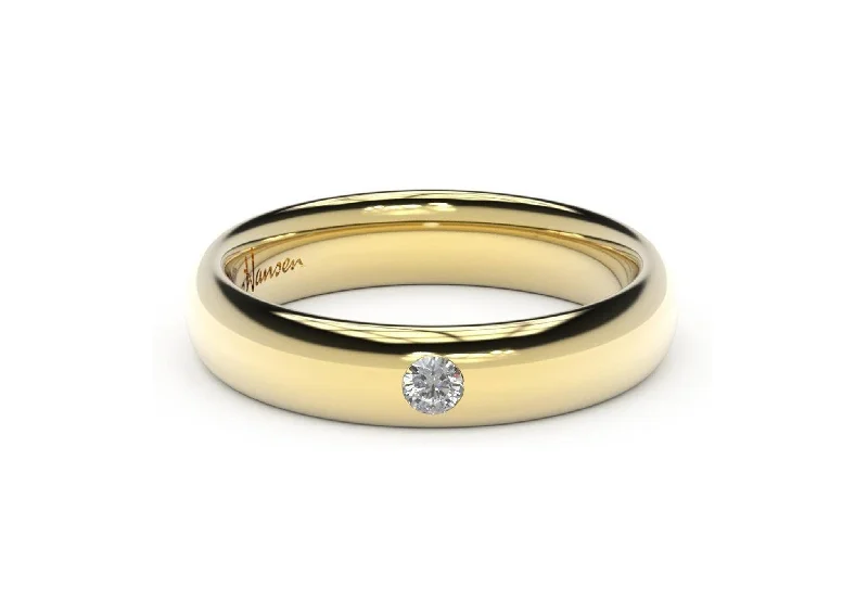 Halo - Style Diamond Rings with Smaller Accent DiamondsSleek Engagement Ring, Yellow Gold