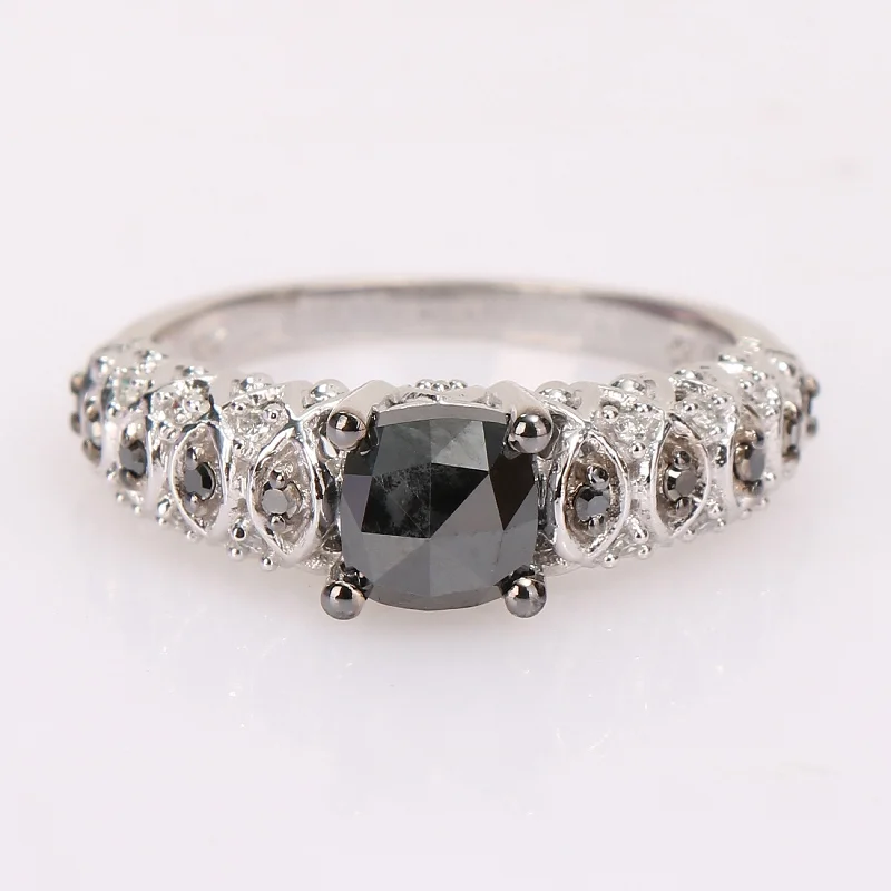Custom - Designed Diamond Rings to Reflect Your PersonalityMiadora 10k White Gold with Black Rhodium 1 1/6ct TDW Black & White Diamond Vintage Engagement Ring