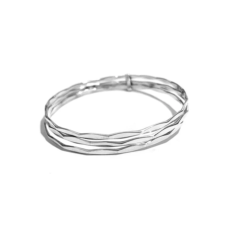Stackable Bangle Sets for a Trendy LookTRIPLE FACETED BANGLE