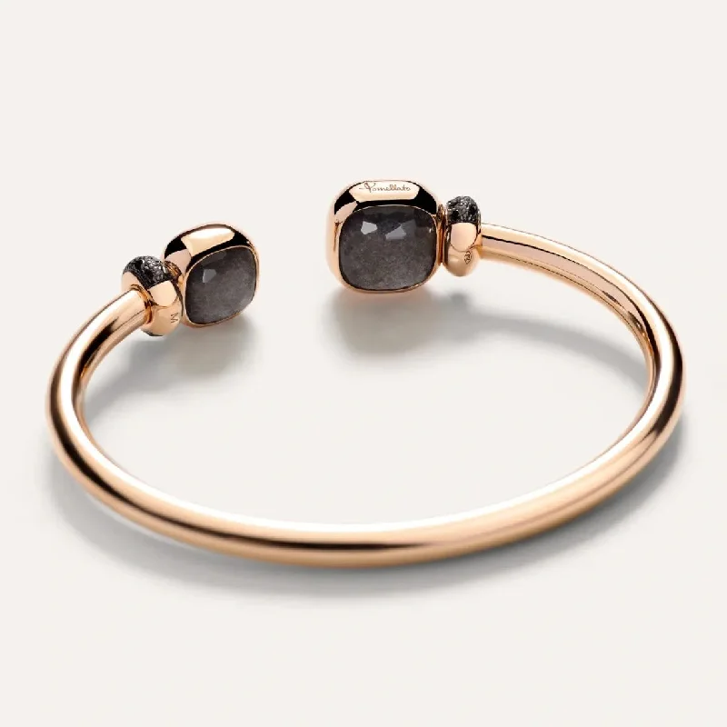 Bangle Bracelets with Birthstone AccentsPomellato Nudo Bangle in 18k Gold with Black Diamonds, Obsidian