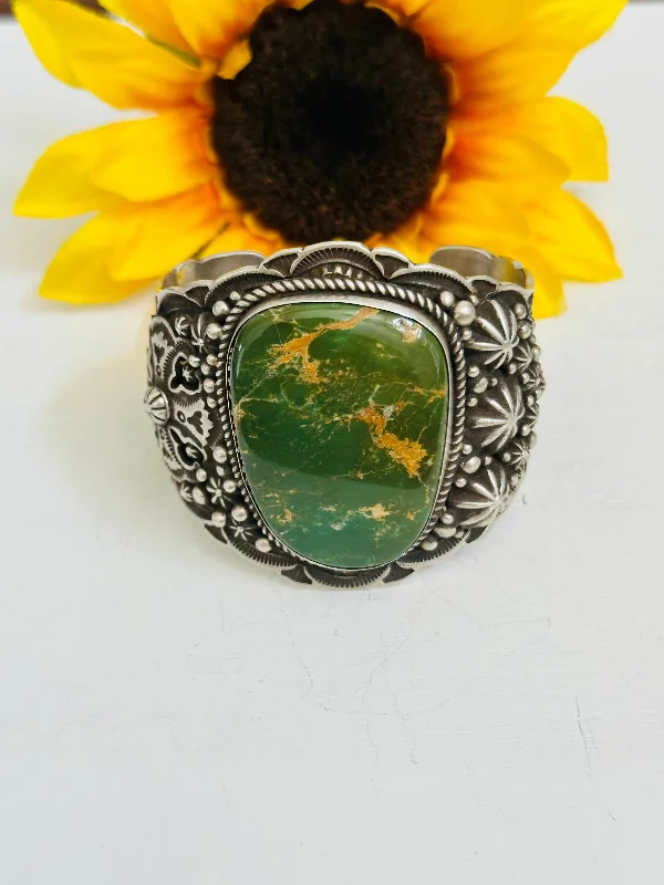 Cuff Bracelets with Engraved Initials for PersonalizationNavajo Made Royston Turquoise & Sterling Silver Cuff Bracelet
