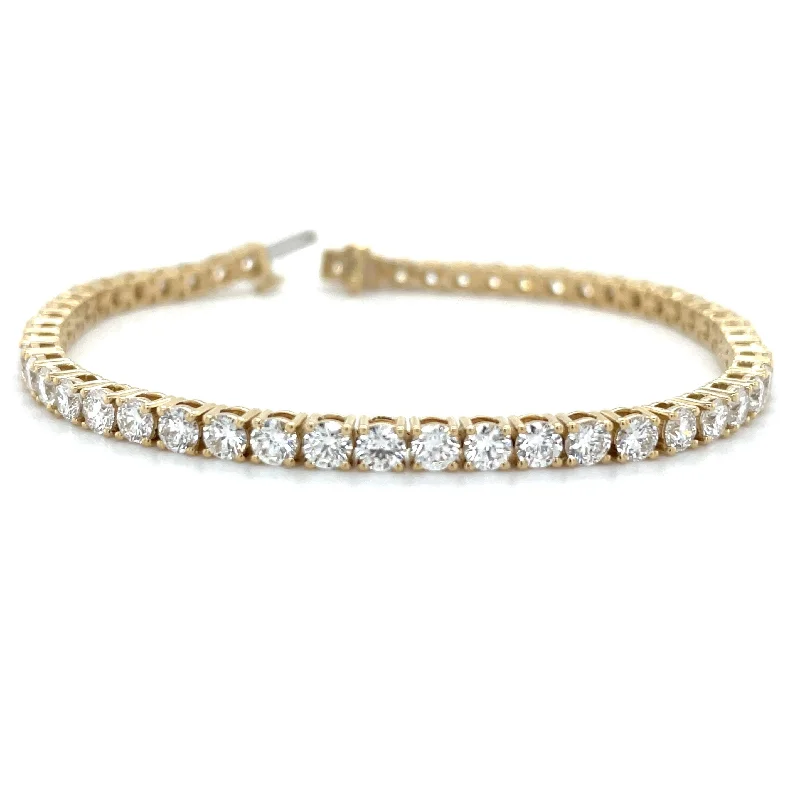 Stackable Bangle Sets for a Trendy Look14ct Yellow Gold 6.32ct Laboratory Grown Diamond Tennis Bracelet