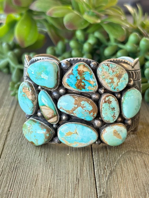 Cuff Bracelets with Engraved Initials for PersonalizationLeroy James Natural Royston Turquoise & Sterling Silver Cuff Bracelet