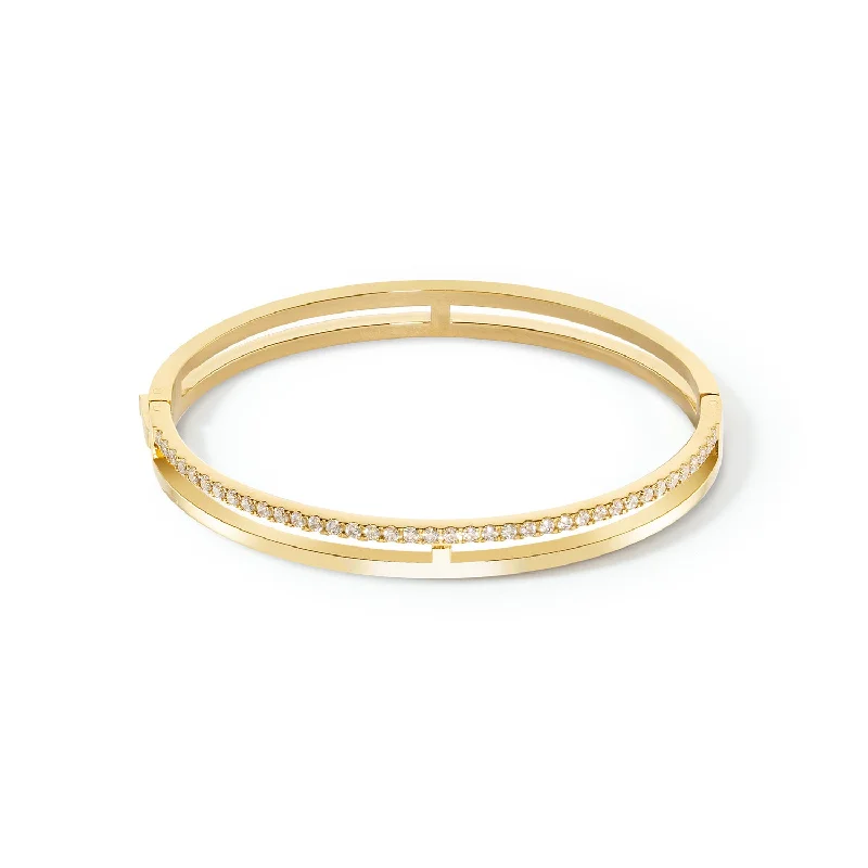 Bangle Bracelets with Birthstone AccentsCoeur De Lion Eternal Unity Gold Crystal Bangle