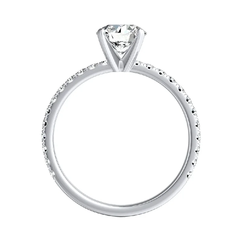 Auriya 14k Gold 2 carat TW Classic Round Diamond Engagement Ring Certified (H-I, I1-I2)