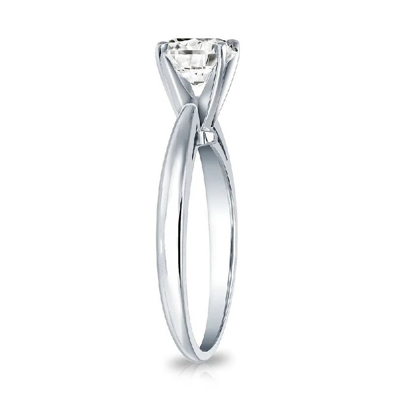Auriya 18k Gold 3/4 carat TW Round Solitaire Diamond Engagement Ring