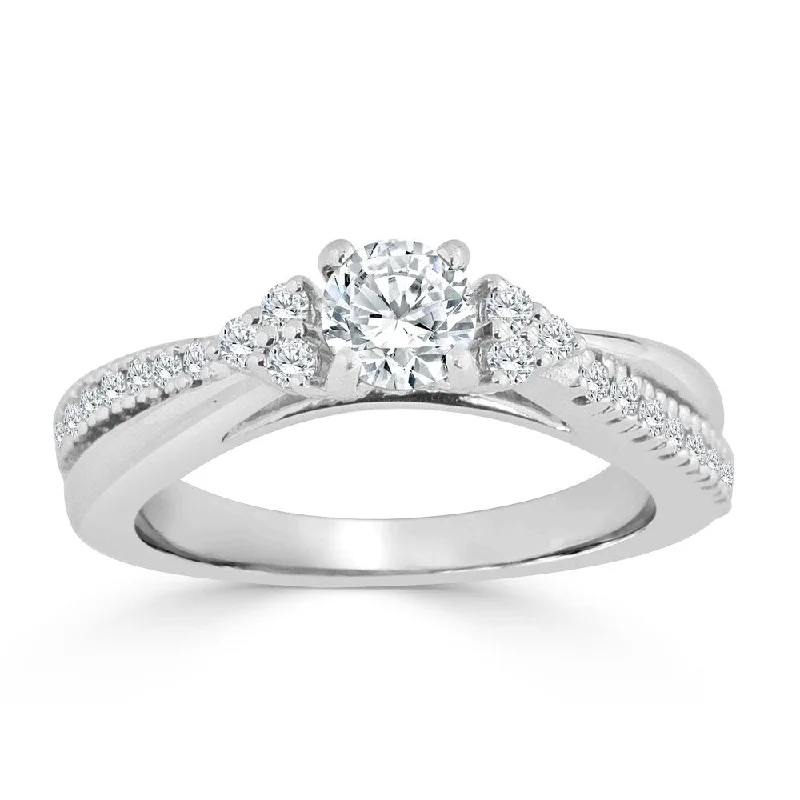 Auriya Round 3/4ctw Diamond Engagement Ring 14k Gold