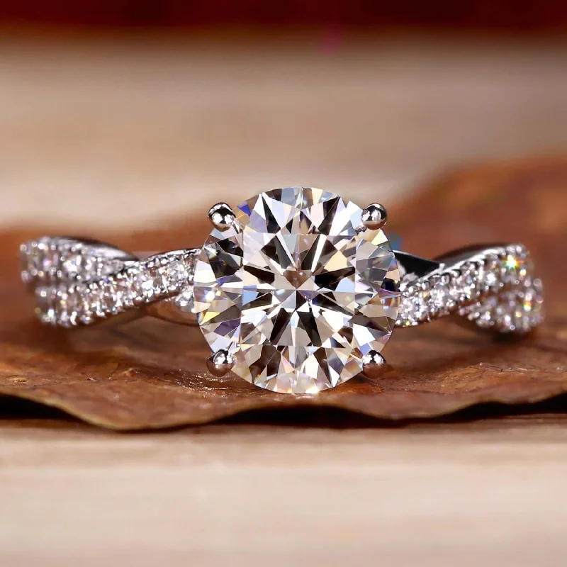 IGI Certified 1.50 CT Round Lab Grown Diamond Engagement Ring