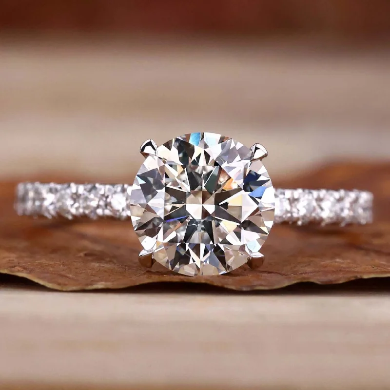 Round Double Hidden Halo Lab Grown Diamond Engagement Ring