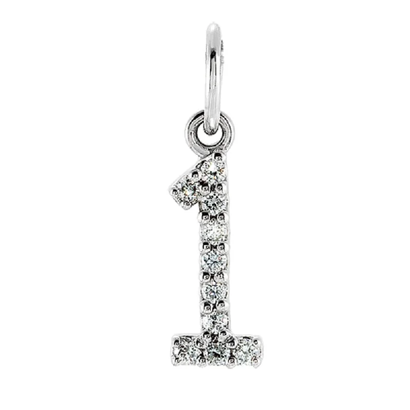 Animal - Shaped Pendants in Sterling Silver.05 Cttw Diamond & 14k White Gold Mini Number 1 Charm or Pendant Animal - Shaped Pendants in Sterling Silver.05 Cttw Diamond & 14k White Gold Mini Number 1 Charm or Pendant