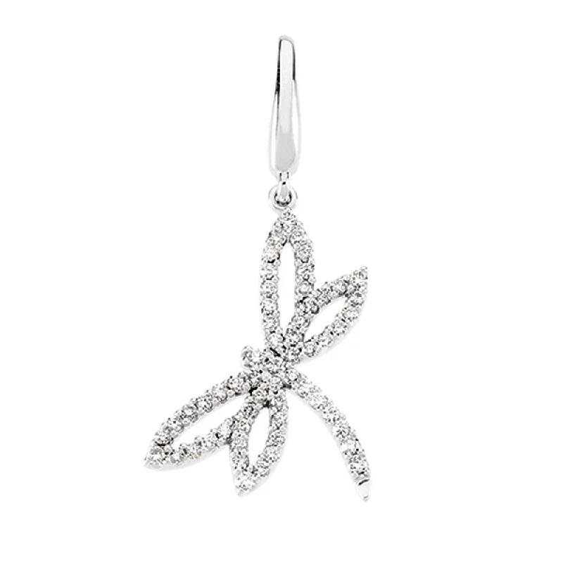 Gemstone - Encrusted Pendants with a Sparkling Centerpiece1/3 cttw G-H, I1 Diamond Dragonfly Charm in 14k White Gold Gemstone - Encrusted Pendants with a Sparkling Centerpiece1/3 cttw G-H, I1 Diamond Dragonfly Charm in 14k White Gold