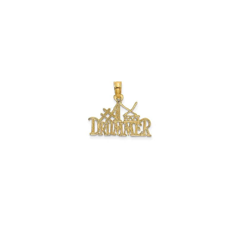 Charm Pendants with Multiple Small Decorative Elements"#1 Drummer" Pendant (14K)