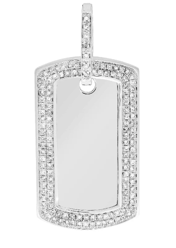 Animal - Shaped Pendants in Sterling SilverDiamond Dog Tag Pendant | 14.21 Grams | 2.21 Carats Animal - Shaped Pendants in Sterling SilverDiamond Dog Tag Pendant | 14.21 Grams | 2.21 Carats