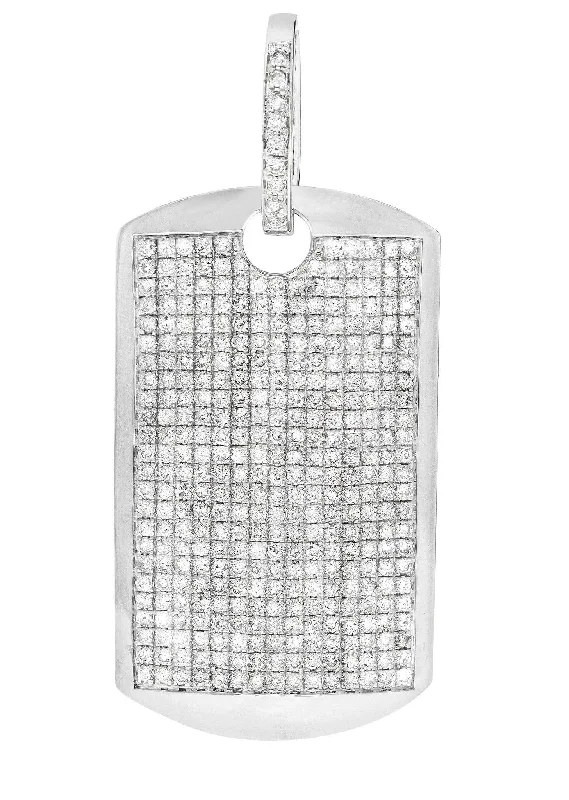 Animal - Shaped Pendants in Sterling SilverDiamond Dog Tag Pendant | 14.84 Grams | 5.15 Carats