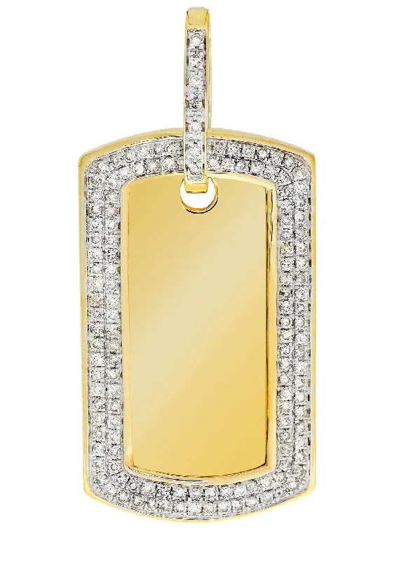 Charm Pendants with Multiple Small Decorative ElementsDiamond Dog Tag Pendant | 14.17 Grams | 2.17 Carats Charm Pendants with Multiple Small Decorative ElementsDiamond Dog Tag Pendant | 14.17 Grams | 2.17 Carats