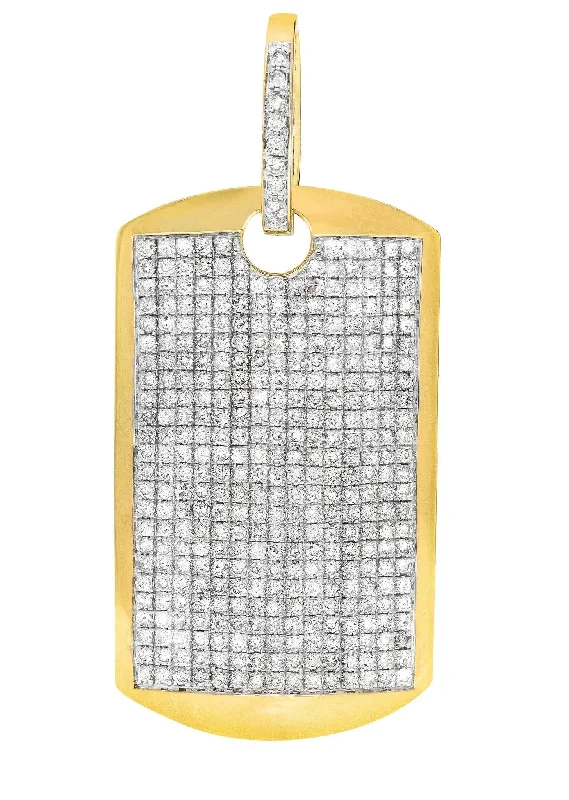 Gemstone - Encrusted Pendants with a Sparkling CenterpieceDiamond Dog Tag Pendant | 14.44 Grams | 5.16 Carats Gemstone - Encrusted Pendants with a Sparkling CenterpieceDiamond Dog Tag Pendant | 14.44 Grams | 5.16 Carats