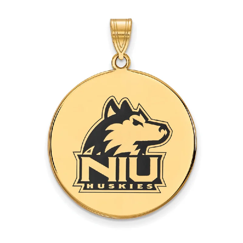 Phoenix - inspired pendants symbolizing rebirth and transformation​ 14k Gold Plate Silver Northern Illinois U. XL Enamel Disc Pendant