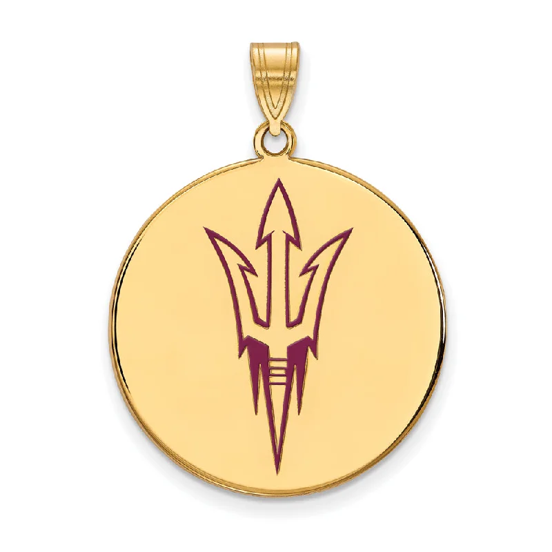 Rose gold pendants with heart - shaped designs for a romantic touch 14k Gold Plated Silver Arizona State XL Enamel Logo Disc Pendant Rose gold pendants with heart - shaped designs for a romantic touch 14k Gold Plated Silver Arizona State XL Enamel Logo Disc Pendant
