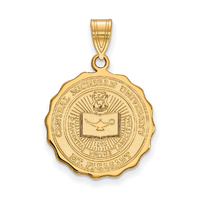 Moonstone pendants with a soft, iridescent sheen​ 14k Gold Plated Silver Central Michigan U Large Crest Pendant