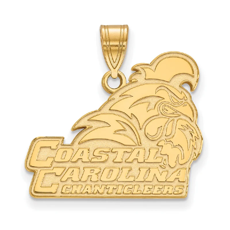 Pendant with a double - sided design for two looks in one​ 14k Gold Plated Silver Coastal Carolina U Large Pendant