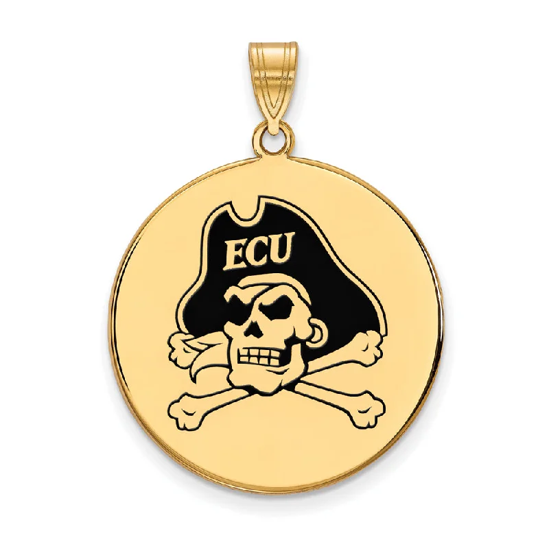 Sapphire - adorned pendants in various shades of blue 14k Gold Plated Silver East Carolina U XL Enamel Disc Pendant Sapphire - adorned pendants in various shades of blue 14k Gold Plated Silver East Carolina U XL Enamel Disc Pendant