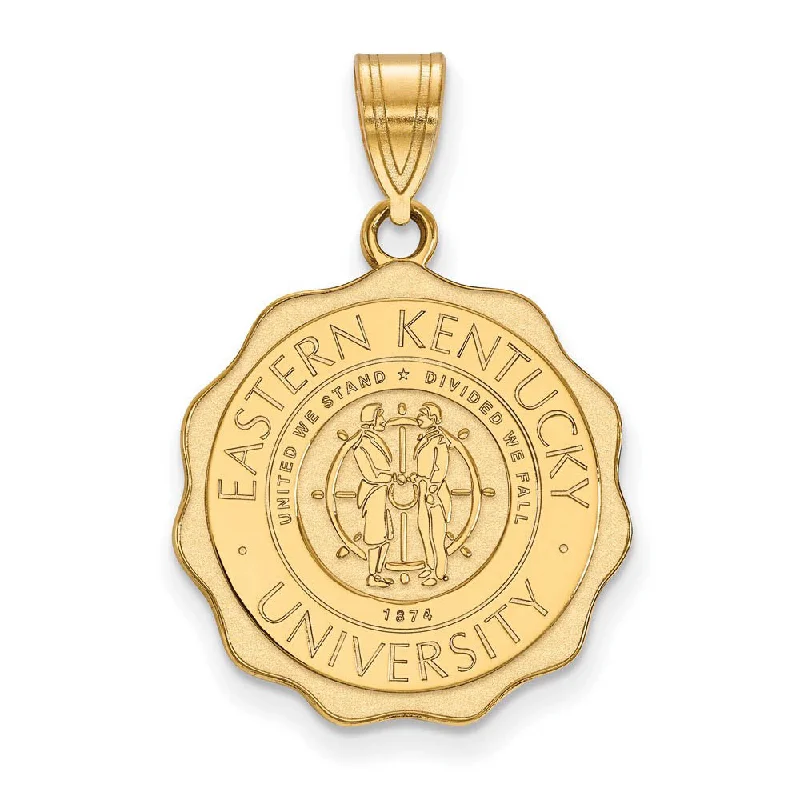 Seashell - designed pendants for a beachy vibe​ 14k Gold Plated Silver Eastern Kentucky U Large Crest Pendant