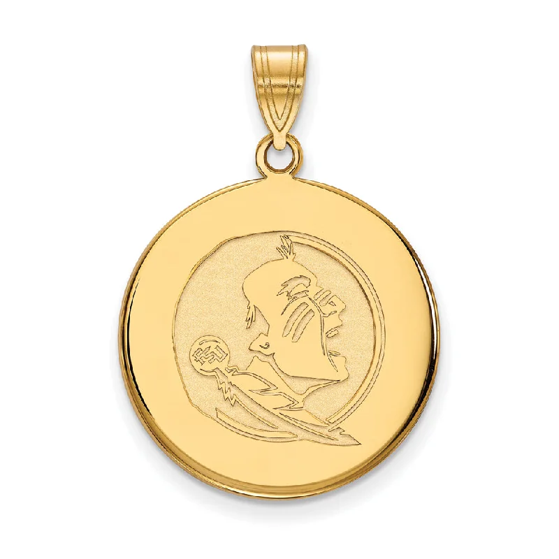 Animal - shaped pendants, such as wolves, lions, or dolphins 14k Gold Plated Silver Florida State Large Disc Pendant Animal - shaped pendants, such as wolves, lions, or dolphins 14k Gold Plated Silver Florida State Large Disc Pendant