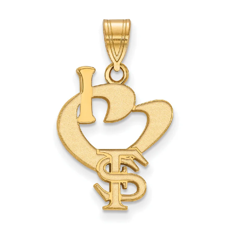 Sterling silver pendants with intricate filigree work 14k Gold Plated Silver Florida State Large I Love FS Pendant Sterling silver pendants with intricate filigree work 14k Gold Plated Silver Florida State Large I Love FS Pendant