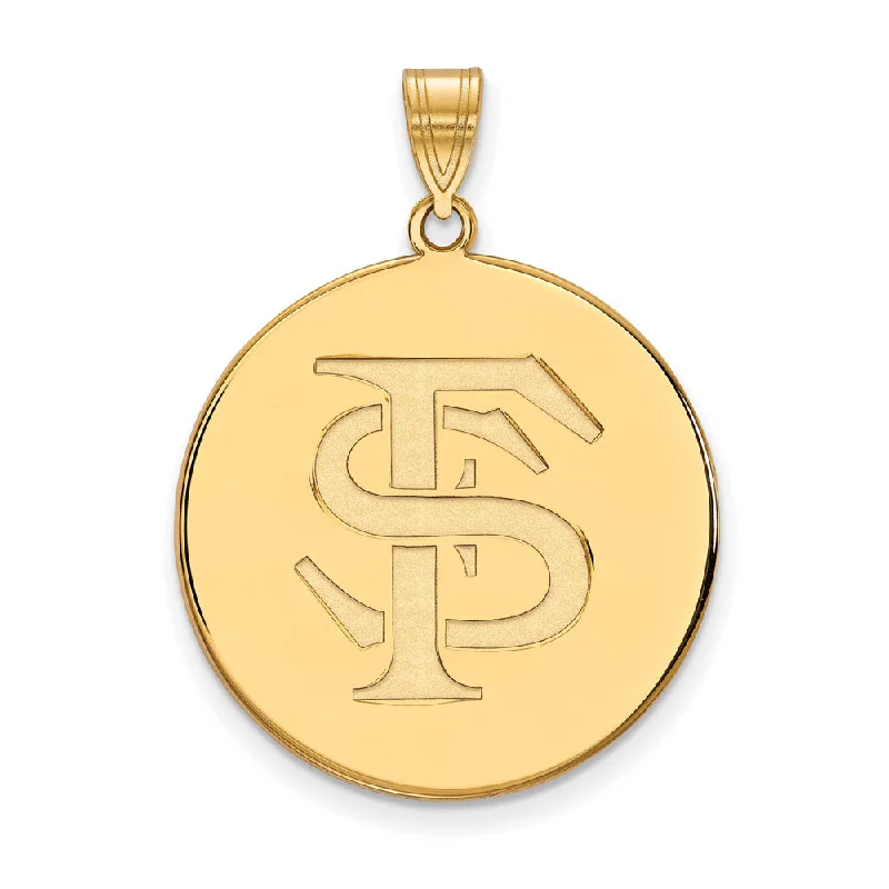 Turquoise pendants with a Southwestern - inspired charm​ 14k Gold Plated Silver Florida State XL 'FS' Disc Pendant
