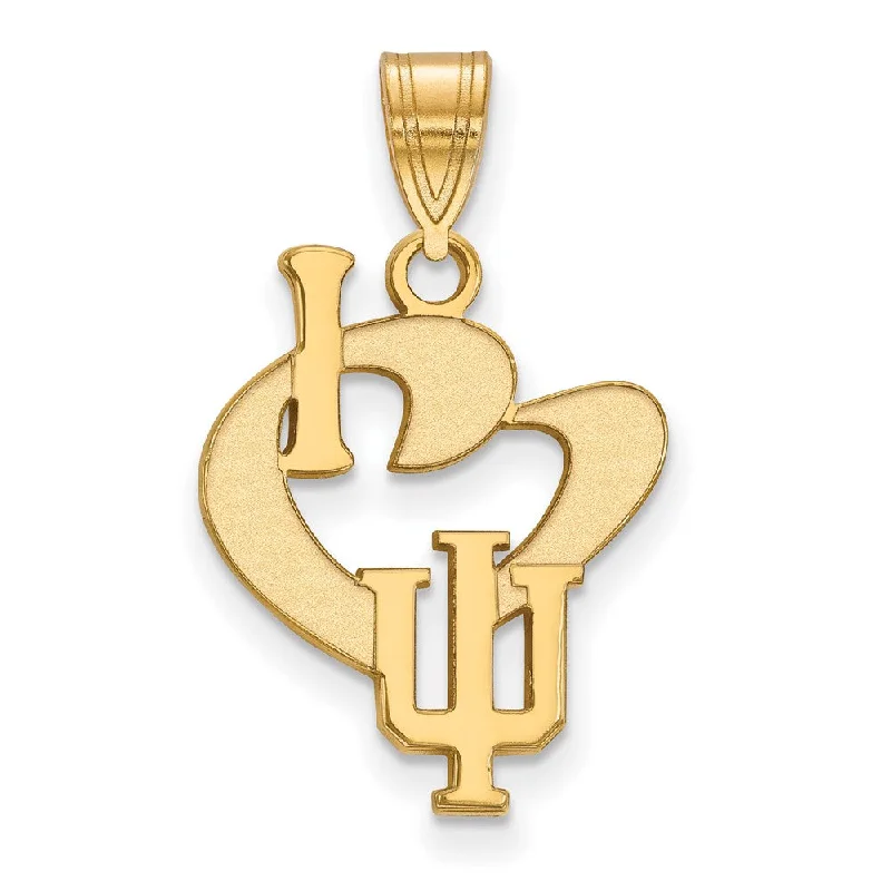 Beer - mug pendants for beer lovers 14k Gold Plated Silver Indiana U Large I Love Logo Pendant Beer - mug pendants for beer lovers 14k Gold Plated Silver Indiana U Large I Love Logo Pendant