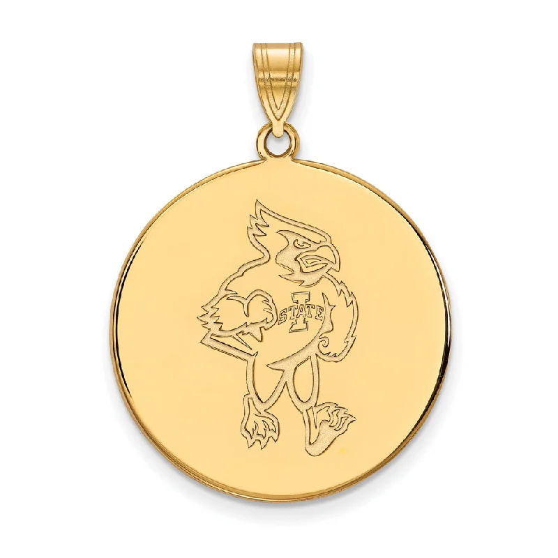 Sapphire - adorned pendants in various shades of blue​ 14k Gold Plated Silver Iowa State XL Mascot Disc Pendant