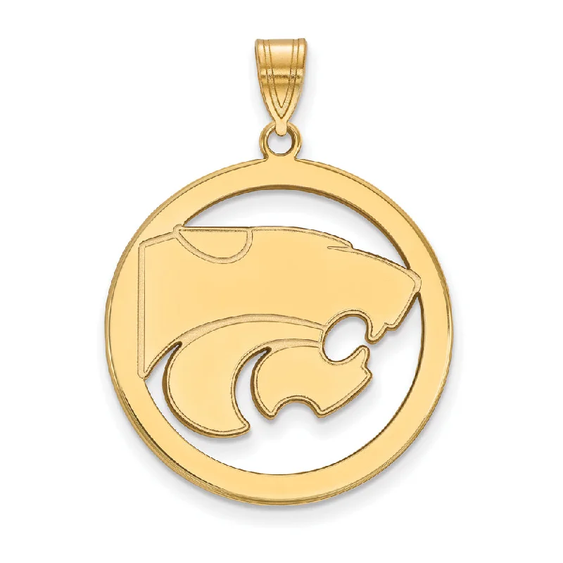 Book - themed pendants for bibliophiles 14k Gold Plated Silver Kansas State XL Circle Pendant Book - themed pendants for bibliophiles 14k Gold Plated Silver Kansas State XL Circle Pendant