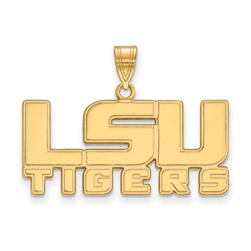 Pendant with a tassel for a bohemian and trendy style​ 14k Gold Plated Silver Louisiana State Md 'LSU TIGERS' Pendant
