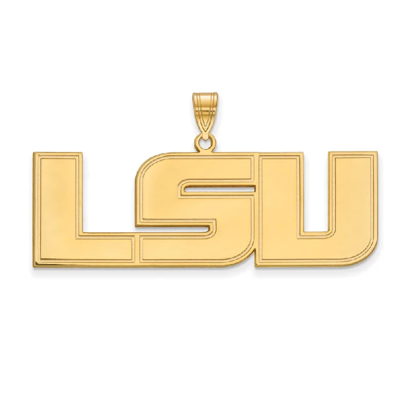 Pendants with a name or initials engraved for custom jewelry​ 14k Gold Plated Silver Louisiana State XL Pendant