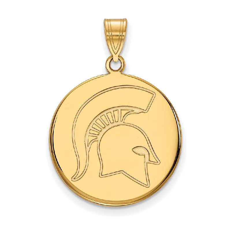 Music - note pendants for music lovers 14k Gold Plated Silver Michigan State Large Logo Disc Pendant Music - note pendants for music lovers 14k Gold Plated Silver Michigan State Large Logo Disc Pendant