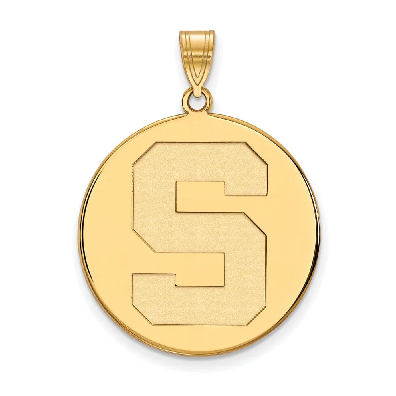 Coffee - cup pendants for coffee addicts 14k Gold Plated Silver Michigan State XL Disc Pendant Coffee - cup pendants for coffee addicts 14k Gold Plated Silver Michigan State XL Disc Pendant