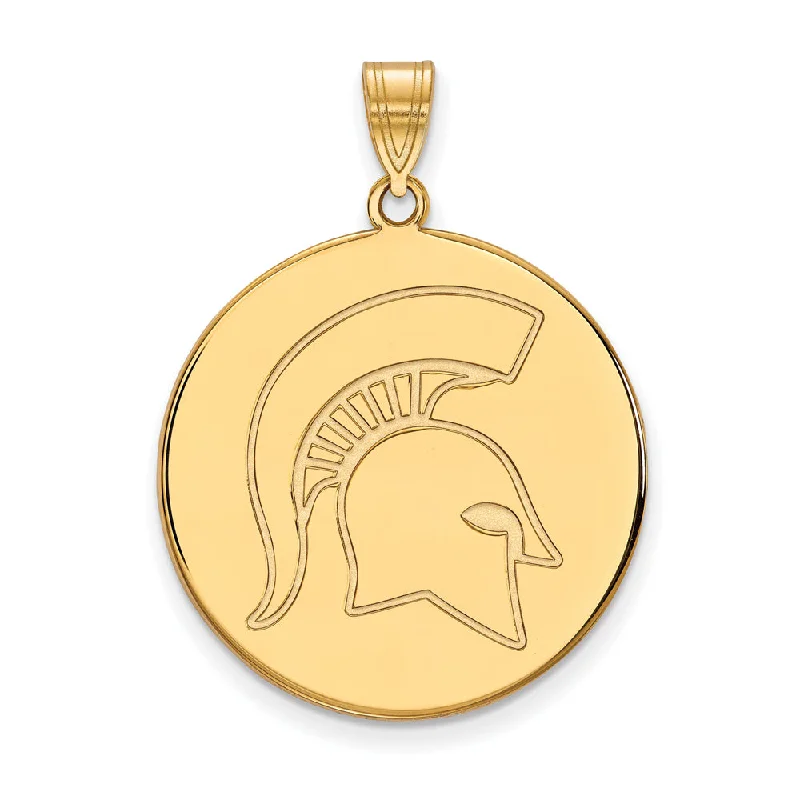 Flower - shaped pendants, including roses, lilies, and daisies 14k Gold Plated Silver Michigan State XL Logo Disc Pendant Flower - shaped pendants, including roses, lilies, and daisies 14k Gold Plated Silver Michigan State XL Logo Disc Pendant