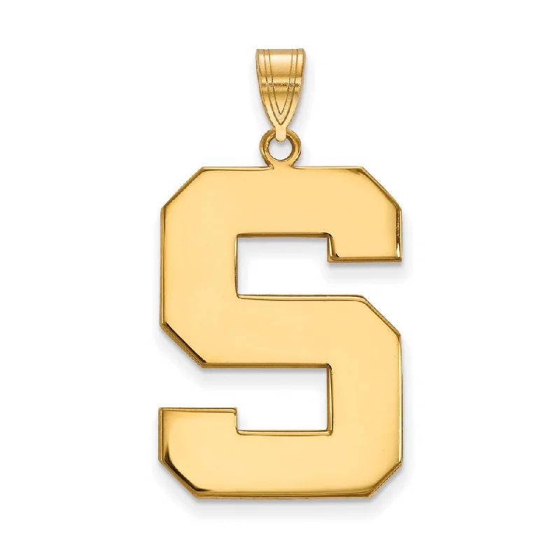 Pendant with an adjustable chain length for versatility 14k Gold Plated Silver Michigan State XL Pendant Pendant with an adjustable chain length for versatility 14k Gold Plated Silver Michigan State XL Pendant