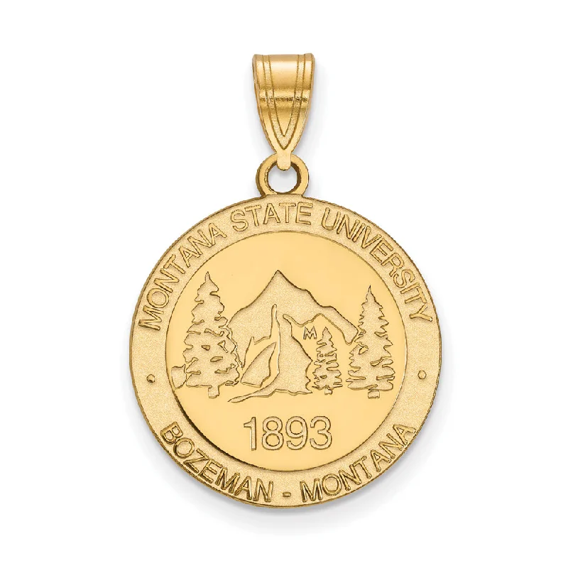 Heart - locket pendants with space to hold photos 14k Gold Plated Silver Montana State Large Crest Pendant Heart - locket pendants with space to hold photos 14k Gold Plated Silver Montana State Large Crest Pendant
