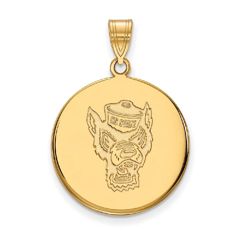 Angel - wing pendants for a spiritual and comforting feel​ 14k Gold Plated Silver North Carolina State Large Mascot Disc Pendant
