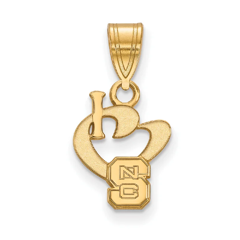 Tree - of - life pendants representing growth and strength​ 14k Gold Plated Silver North Carolina State Small I Love Logo Pendant