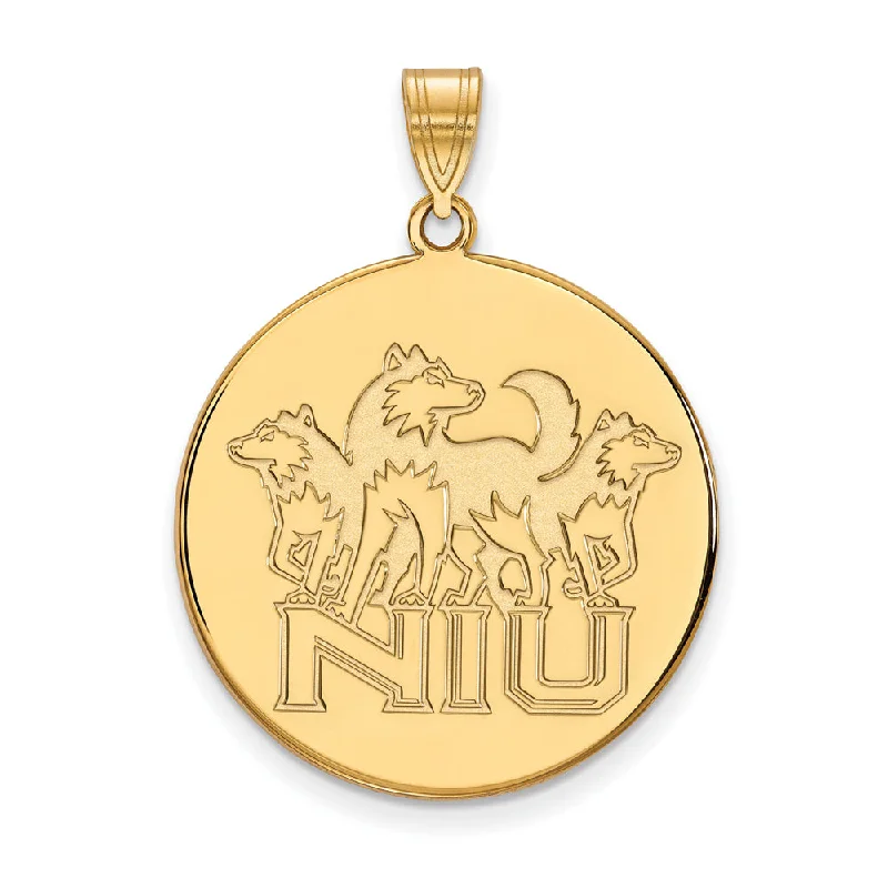 Mermaid - tail pendants for a touch of fantasy​ 14k Gold Plated Silver Northern Illinois U. XL Disc Pendant