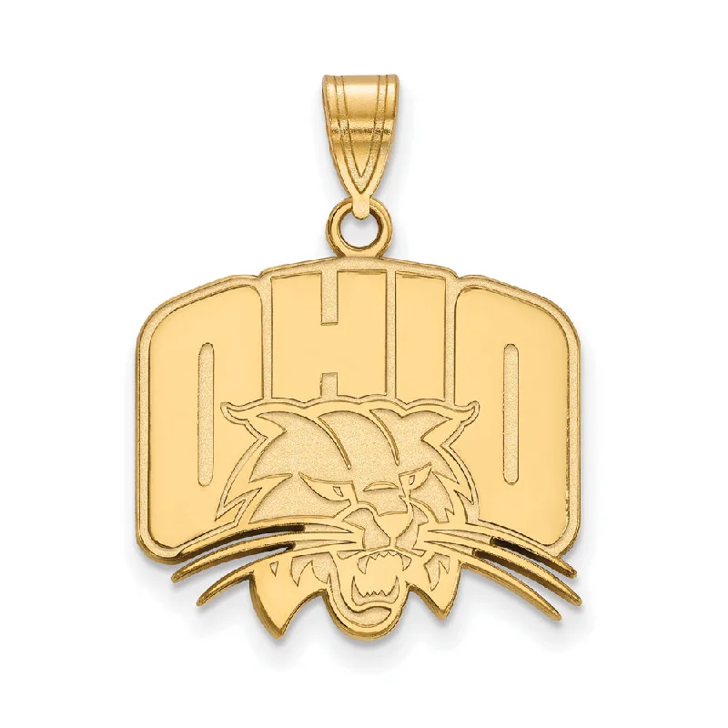 Camera - shaped pendants for photographers​ 14k Gold Plated Silver Ohio U. Large Logo Pendant