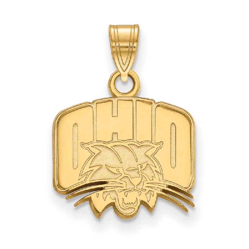 Pendant with a double - sided design for two looks in one​ 14k Gold Plated Silver Ohio U. Small Logo Pendant